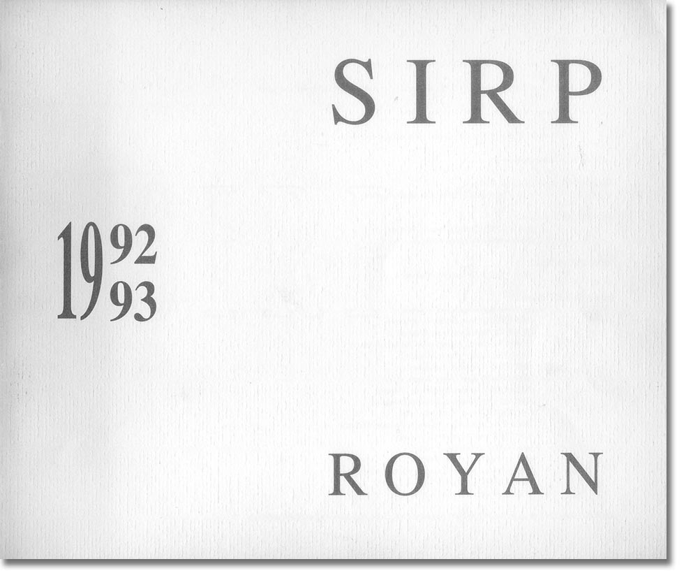 Catalogue du Salon International de la Recherche Photographique
Royan 1992-93