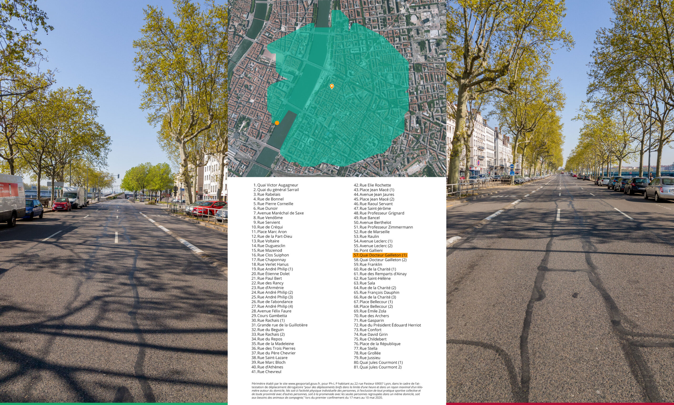 Déplacements dérogatoires- Quai Gailleton - © 2020