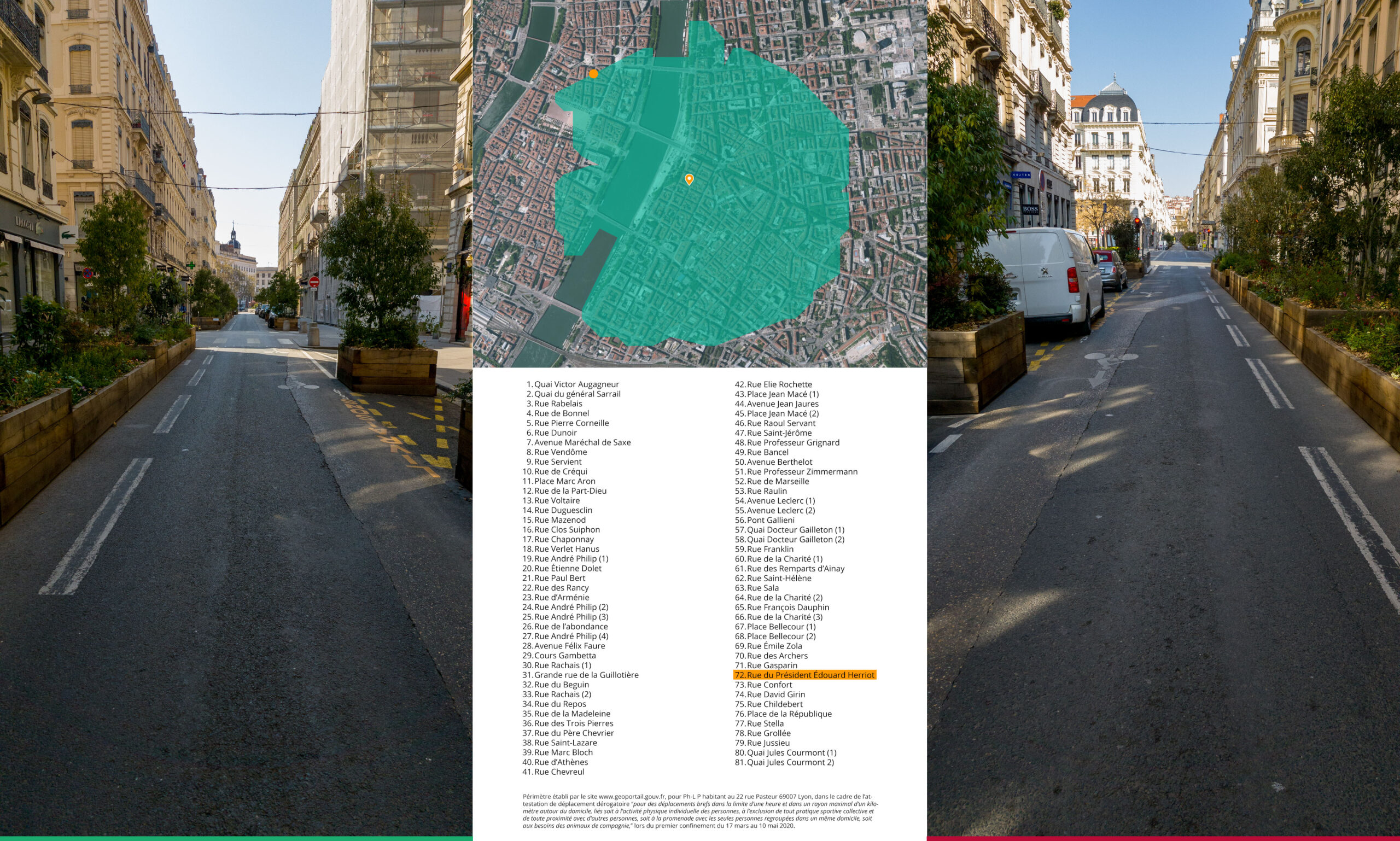Déplacements dérogatoires - Rue Édouard Herriot - © 2020
