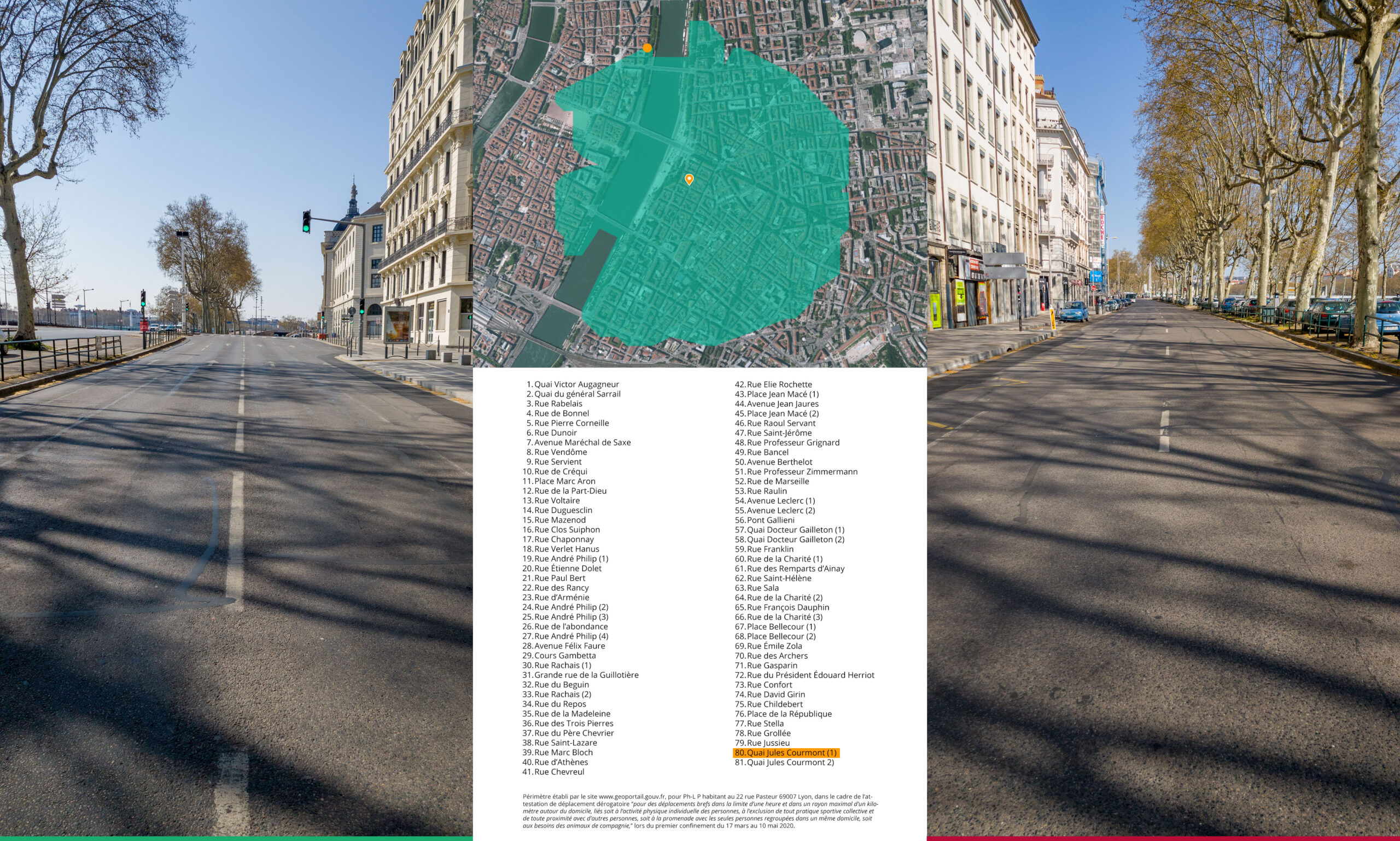 Déplacements dérogatoires - Quai Jules Courmont - © 2020